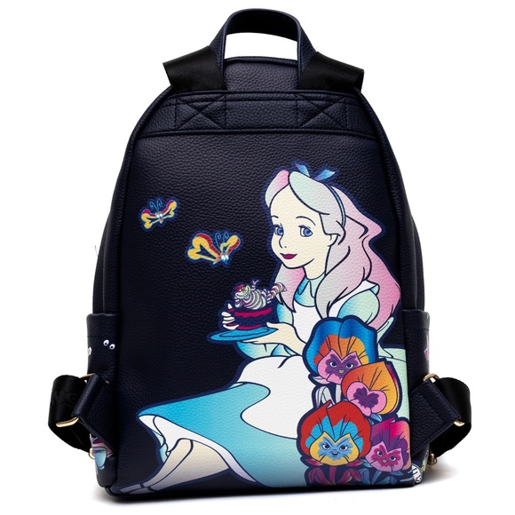 WondaPop Disney Alice in Wonderland Mad Hatter 12" Vegan Leather Mini Backpack - Picture 2 of 7